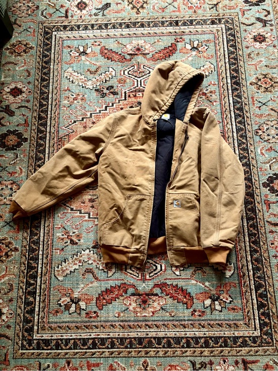 Carhartt Other - Carhartt Brown Hooded Work Coat with Black Lining